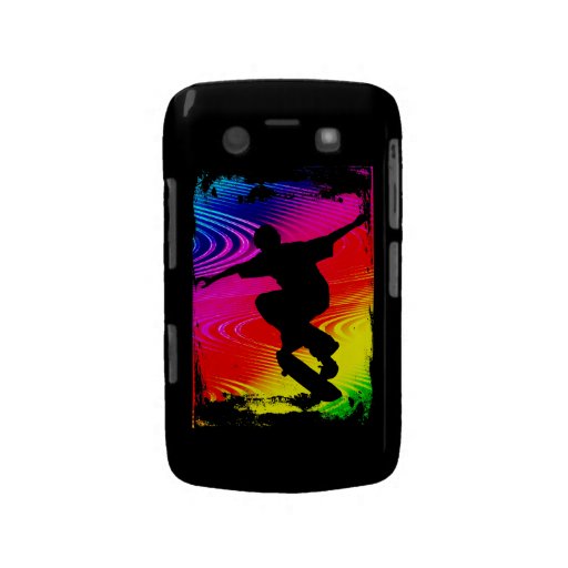 Skateboarding on Rainbow Grunge Blackberry Bold Cover