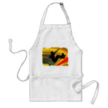 Skateboarding Silhouette in the Bowl Apron