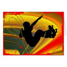 Skateboarding Silhouette in the Bowl Card