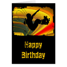 Skateboarding Silhouette in the Bowl Greeting Card