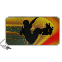 Skateboarding Silhouette in the Bowl Mini Speaker