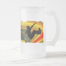 Skateboarding Silhouette in the Bowl Mugs