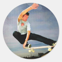 Skateboarding the Wall Sticker