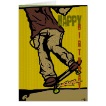 skaters2, Happy, Birthday Greeting Cards