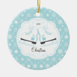 Skating Ice Skates Dated Christmas Ornament