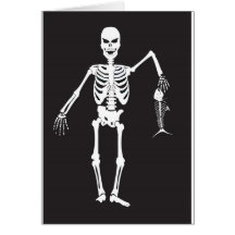 Skeleton Fisherman Greeting Card