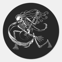 Skeleton Guitarist -crouch Stickers