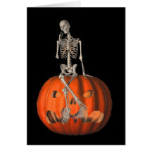 Skeleton Jack O Lantern Halloween Note Card