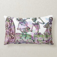 Skeleton Tango Throw Pillow