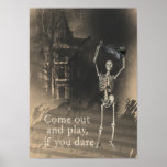 Skeleton with Violin Dares You to Come Out & Play Print