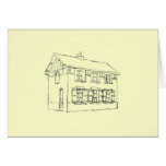 Sketch of an Old House, with Shutters. Greeting Card