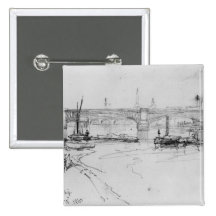 Sketch of London Bridge, 1860 Pinback Buttons