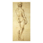 Sketch of Michelangelo's David Statue by Raphael Rack Card Template