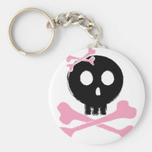 Sketched Candy Skull in Black Keychains