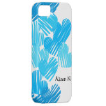 Sketchy Blue hearts with name iPhone 5 Case