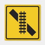 Skewed Rail Crossing Highway Sign Magnet