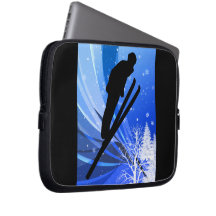 Ski Jumping in the Snow Computer Sleeve