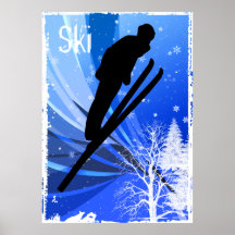Ski Jumping in the Snow Poster