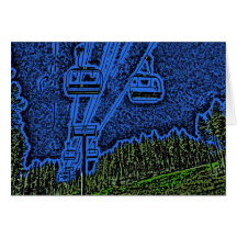 Ski lift card artistic customisable card
