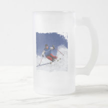 Ski Racing Down the Mountain Coffee Mugs