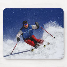 Ski Racing Down the Mountain Mouse Mats
