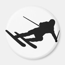 ski skiing downhill skier refrigerator magnets