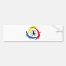 Ski Tricolor Emblem Bumper Sticker