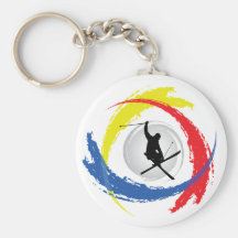 Ski Tricolor Emblem Keychains