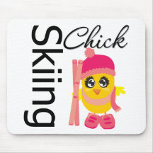 Skiing Chick Mouse Mat