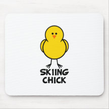 Skiing Chick Mouse Pads