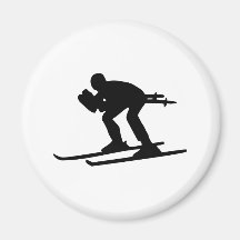 Skiing Downhill Refrigerator Magnets