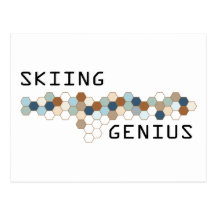 Skiing Genius Post Cards