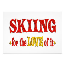 Skiing Love Custom Announcements