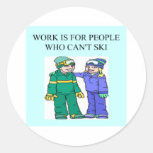 skiing lovers sticker