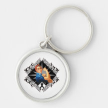 Skin Cancer Fight Rosie The Riveter Key Chain