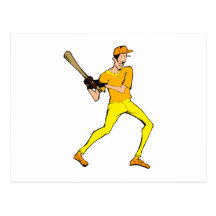 skinny ball player postcard
