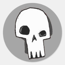Skull 16-Grey Sticker
