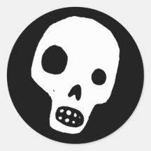 Skull 1 round sticker