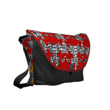 Skull and Bones Pattern Messenger Bag