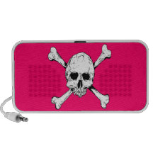 Skull and Cross Bones Girly Style iPod Speakers
