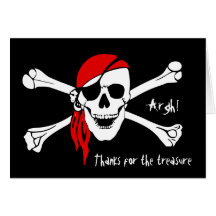 Skull and Cross Bones Thank You Card