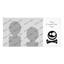 Skull and Crossbones. Black and White. Photo Greeting Card