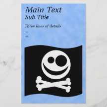 Skull and Crossbones Flag. Black and White. Full Color Flyer