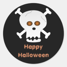 Skull and Crossbones Halloween Sticker