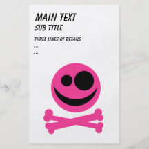 Skull and Crossbones. Hot Pink and Black. Personalized Flyer