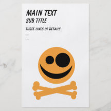 Skull and Crossbones. Orange and Black. Personalised Flyer