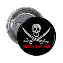 Skull and Crossbones Pinback Buttons