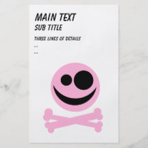 Skull and Crossbones. Pink and Black. Personalised Flyer