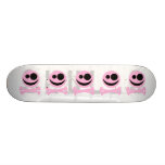 Skull and Crossbones. Pink and Black. Custom Skate Board