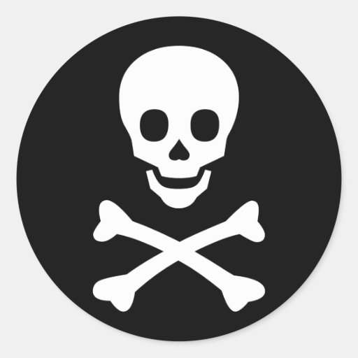 Skull and Crossbones Round Sticker